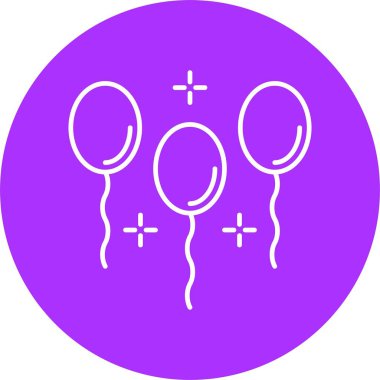 Balonlar Çizgi Çemberi Simgesi