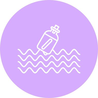 Bir Şişe Satırında Mesaj Çemberi Simgesi