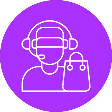 Müşteri Hizmetleri Ajanı Satır Çemberi Simgesi