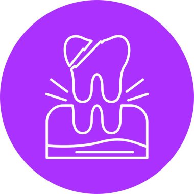 Diş Çıkarma Çizgisi Çemberi Simgesi