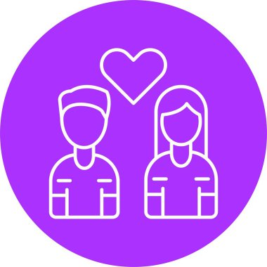 Kalp Çizgisi Çemberi Simgesi