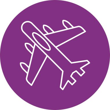 Jet Uçak Hattı Çemberi Simgesi