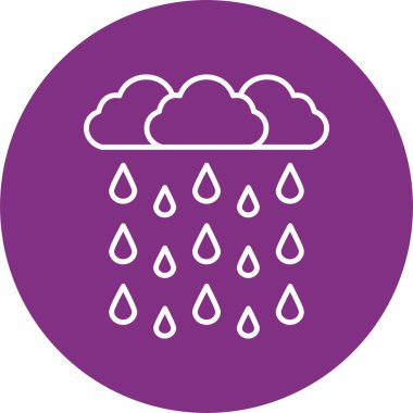 Şiddetli Yağmur Hattı Çemberi Simgesi