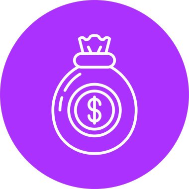 Para çantası Satır Çemberi Simgesi