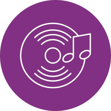 Vinyl Record Line Circle Icon