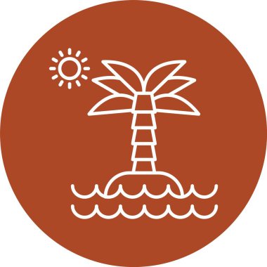 Çöl Adası Çizgisi Çemberi Simgesi