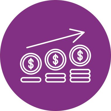 Finansal Kâr Çizgisi Çemberi Simgesi