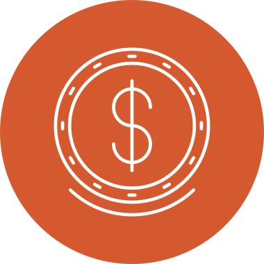 Dolar Sembol Çizgisi Çemberi Simgesi Simgesi