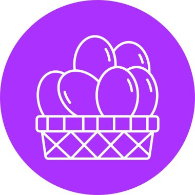 Yumurta Basket Çizgisi Çemberi Simgesi