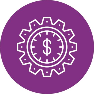 Zaman Para Çizgisi Çemberi Simgesi