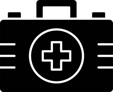 İlk Yardım Çantası Kabartma Çemberi Simgesi