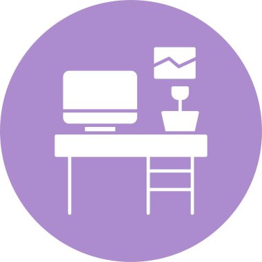 Çalışma Masası Kabartma Çemberi Simgesi