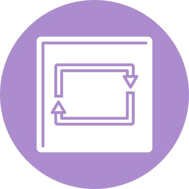 Dikdörtgen Ok Kabartma Çemberi Simgesi