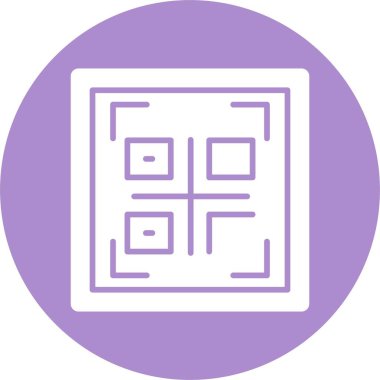 Qr Kod Kabartma Çemberi Simgesi
