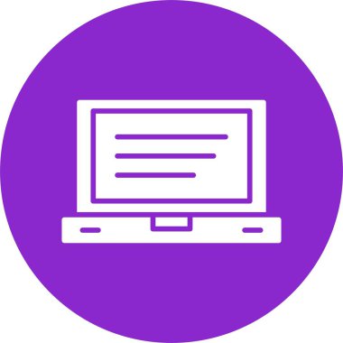 Laptop Kabartma Çemberi Simgesi