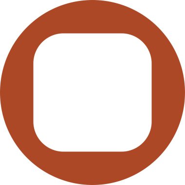 Yuvarlak Köşeli Kabartma Çemberi Simgesi