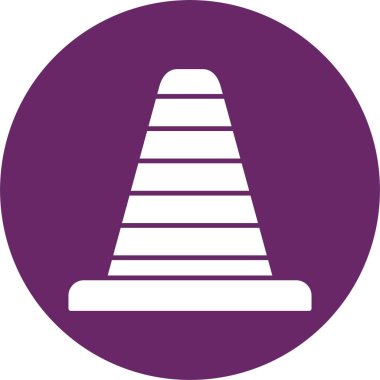 Trafik Konisi Kabartma Çemberi Simgesi