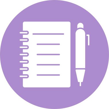 Not Defteri Kabartma Çemberi Simgesi