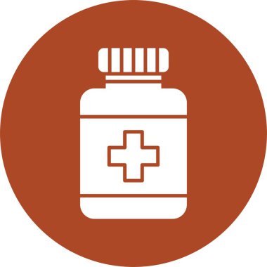 İlaç Şişesi Kabartma Çemberi Simgesi