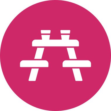 Piknik Tablosu Kabartma Çemberi Simgesi