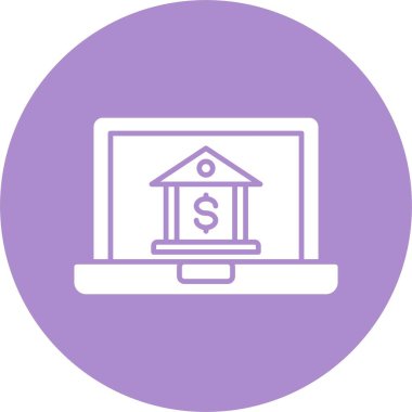 Çevrimiçi Bankacılık Kabartma Çemberi Simgesi