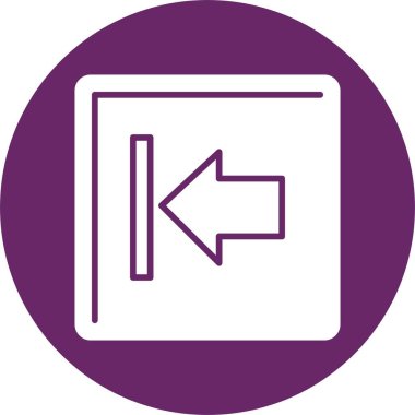 Sol Ok Kabartma Çemberi Simgesi