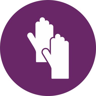 Eldivenleri Temizleme Kabartma Çemberi Simgesi