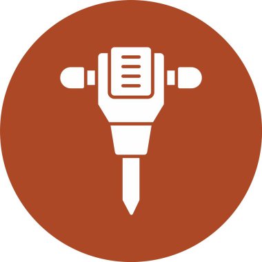 Jack Hammer Glyph Circle Icon clipart