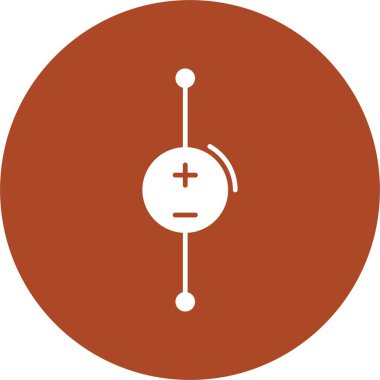 DC Voltaj Kaynağı Kabartma Çemberi Simgesi