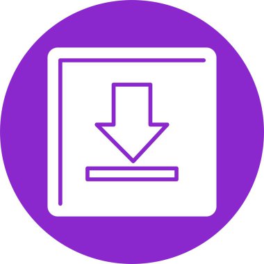 Aşağı Ok Kabartma Çemberi Simgesi