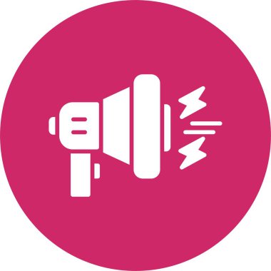 Megafon Kabartma Çemberi Simgesi