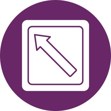 Sol Ok Kabartma Çemberi Simgesi