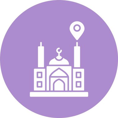 Cami Konumu Kabartma Çemberi Simgesi