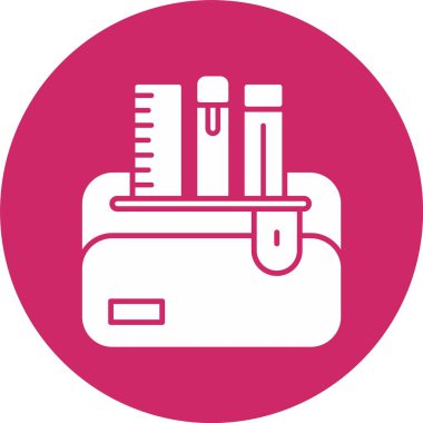 Kalem Kutusu Kabartma Çemberi Simgesi