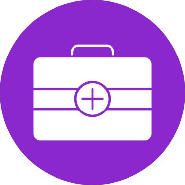 İlk Yardım Çantası Kabartma Çemberi Simgesi