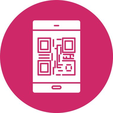 Qr Kod Kabartma Çemberi Simgesi