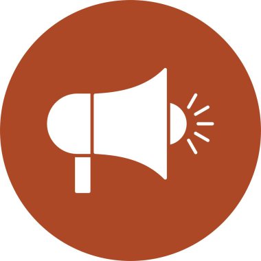 Megafon Kabartma Çemberi Simgesi