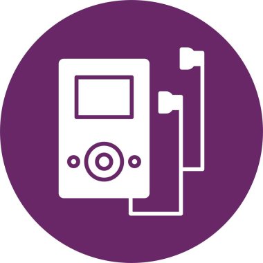 Müzik Çalıcı Kabartma Çemberi Simgesi