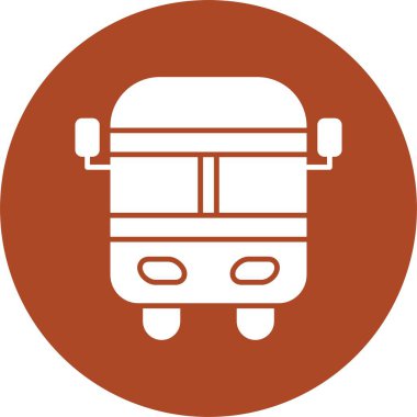 Okul Otobüsü Kabartma Çemberi Simgesi