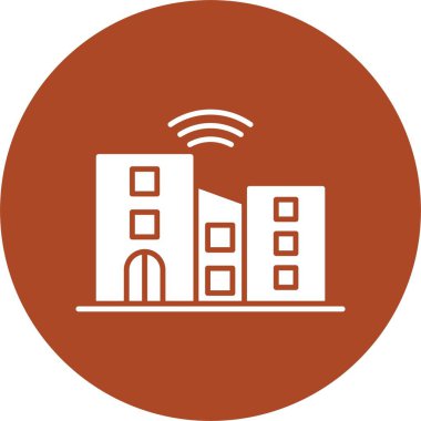 Akıllı Şehir Kabartma Çemberi Simgesi