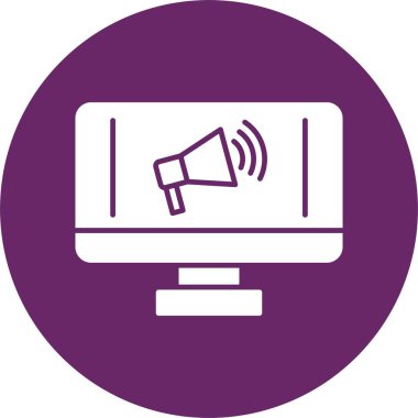 Dijital Pazarlama Kabartma Çemberi Simgesi