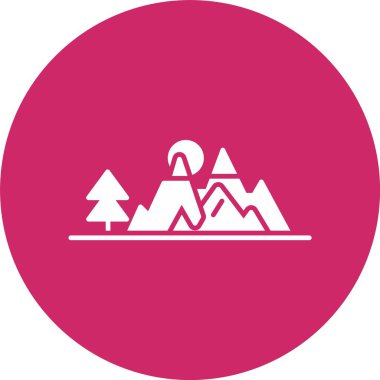 Dağlar Kabartma Çember Simgesi