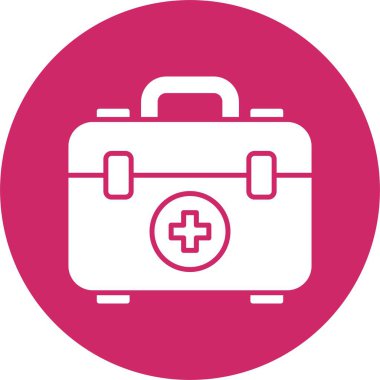 İlk Yardım Kutusu Kabartma Çemberi Simgesi