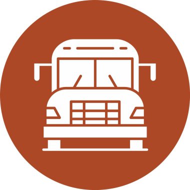 Okul Otobüsü Kabartma Çemberi Simgesi