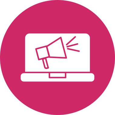 Dijital Pazarlama Kabartma Çemberi Simgesi