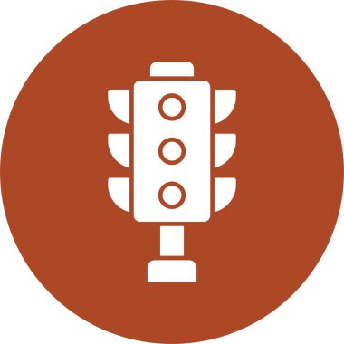 Trafik Işıkları Kabartma Çemberi Simgesi