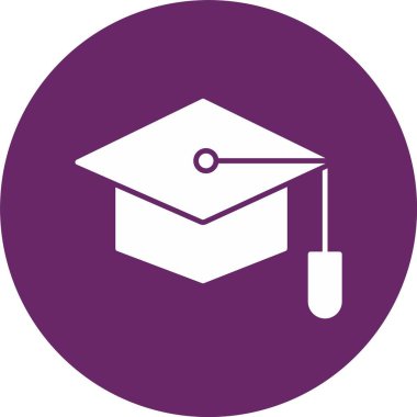 Mezuniyet Şapkası Kabartma Çemberi Simgesi