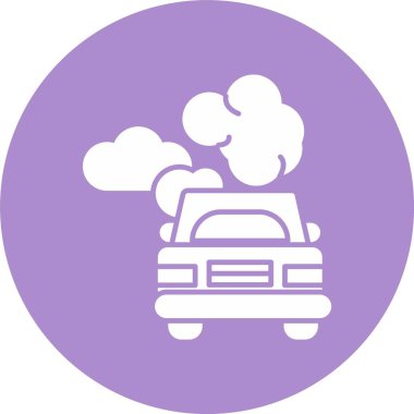 Araba Kirliliği Kabartma Çemberi Simgesi