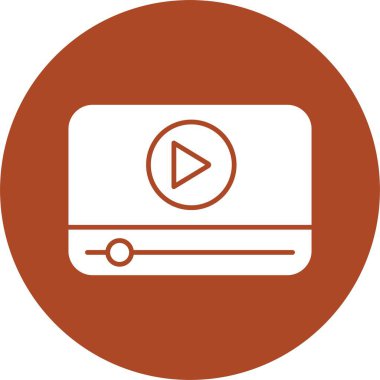 Video Playe Kabartma Çemberi Simgesi