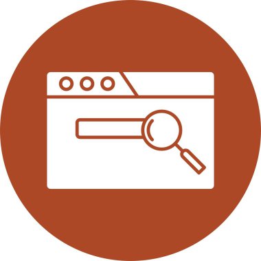 Web Arama Kabartma Çemberi Simgesi